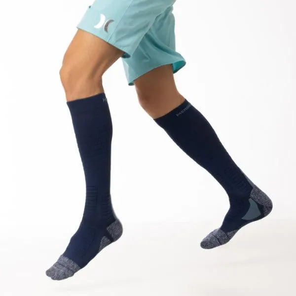 Men's Long Way Hiking Dark Blue knee high socks 2-packs