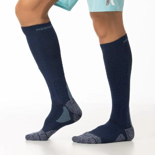 Men's Long Way Hiking Dark Blue knee high socks 2-packs