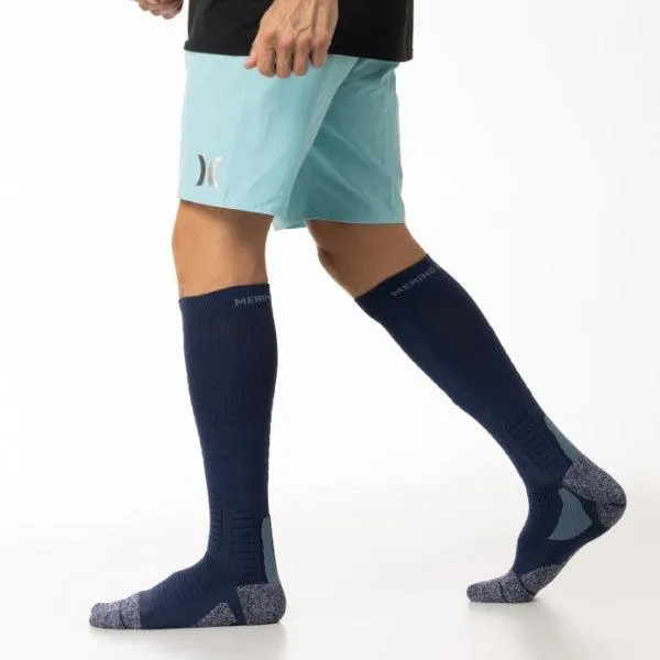 Men's Long Way Hiking Dark Blue knee high socks 2-packs