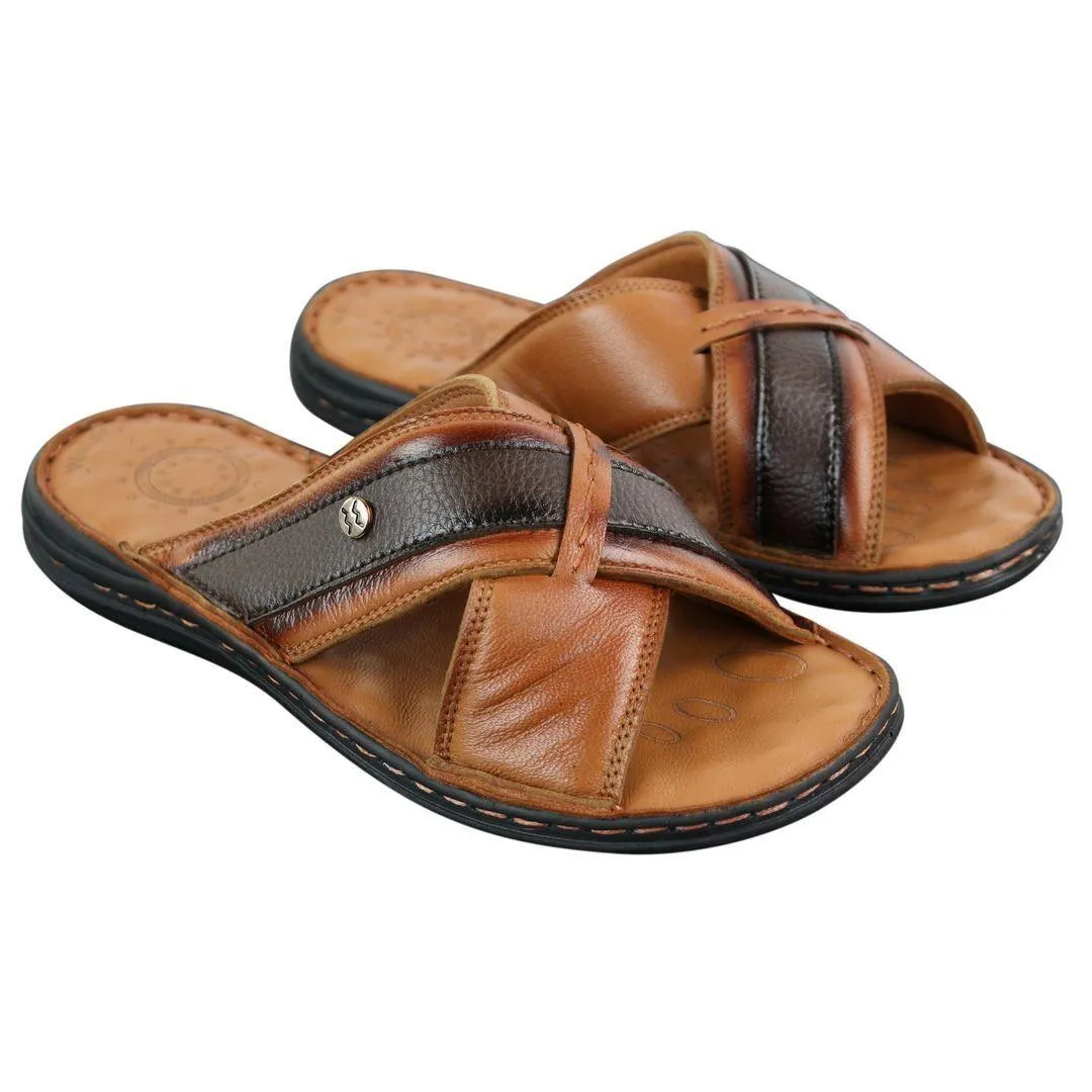 Mens Pure Real Leather Flip Flops Slip On Slippers Premium Comfort Waterproof Sandals