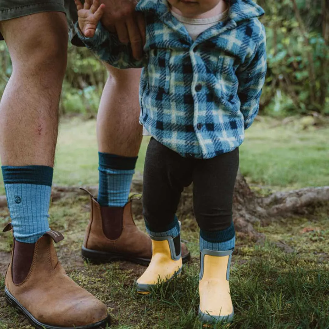 Merino Wool Midweight Adult Socks - Aqua