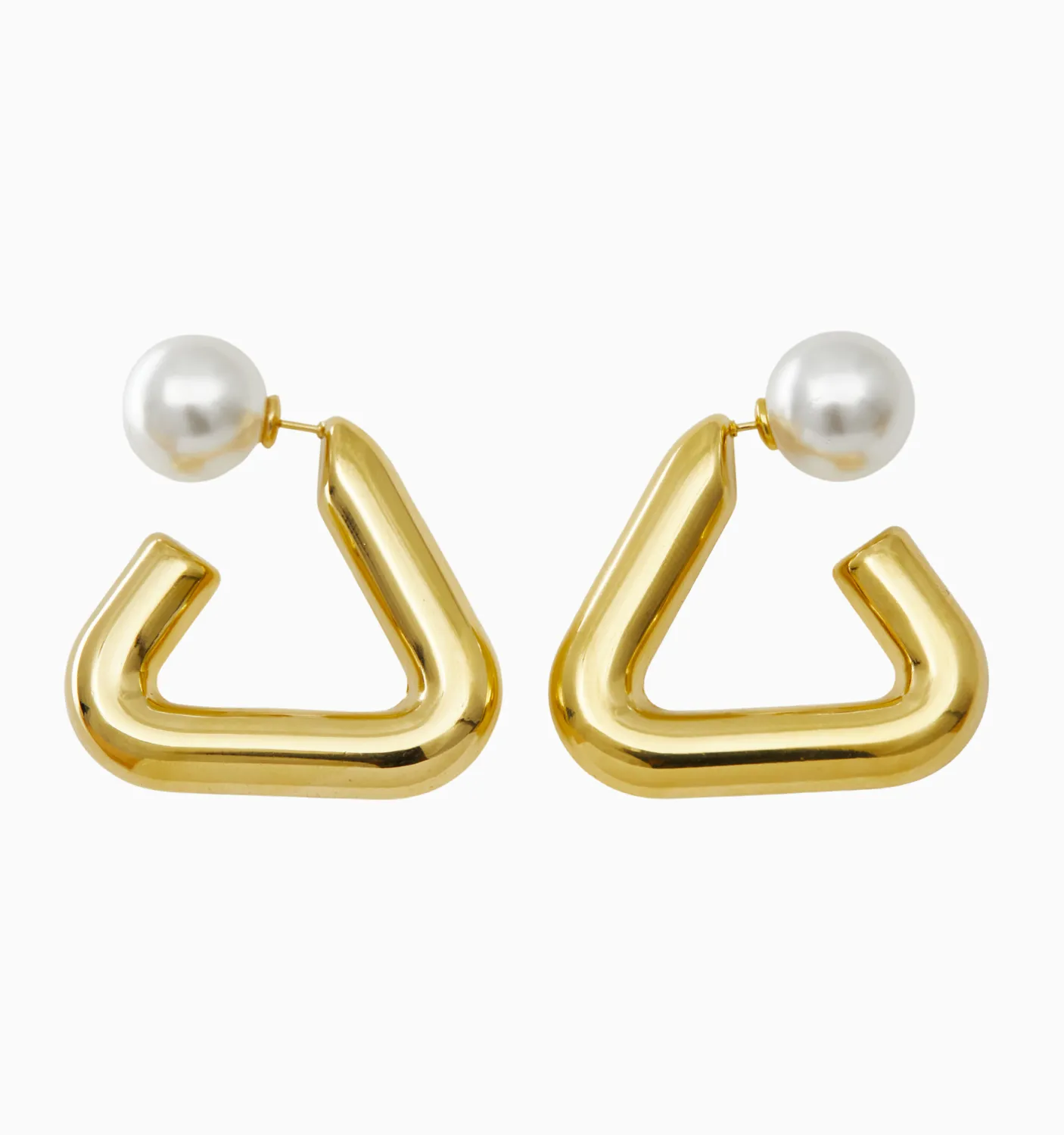 Mila Reversible Hoop Earrings - Pearl