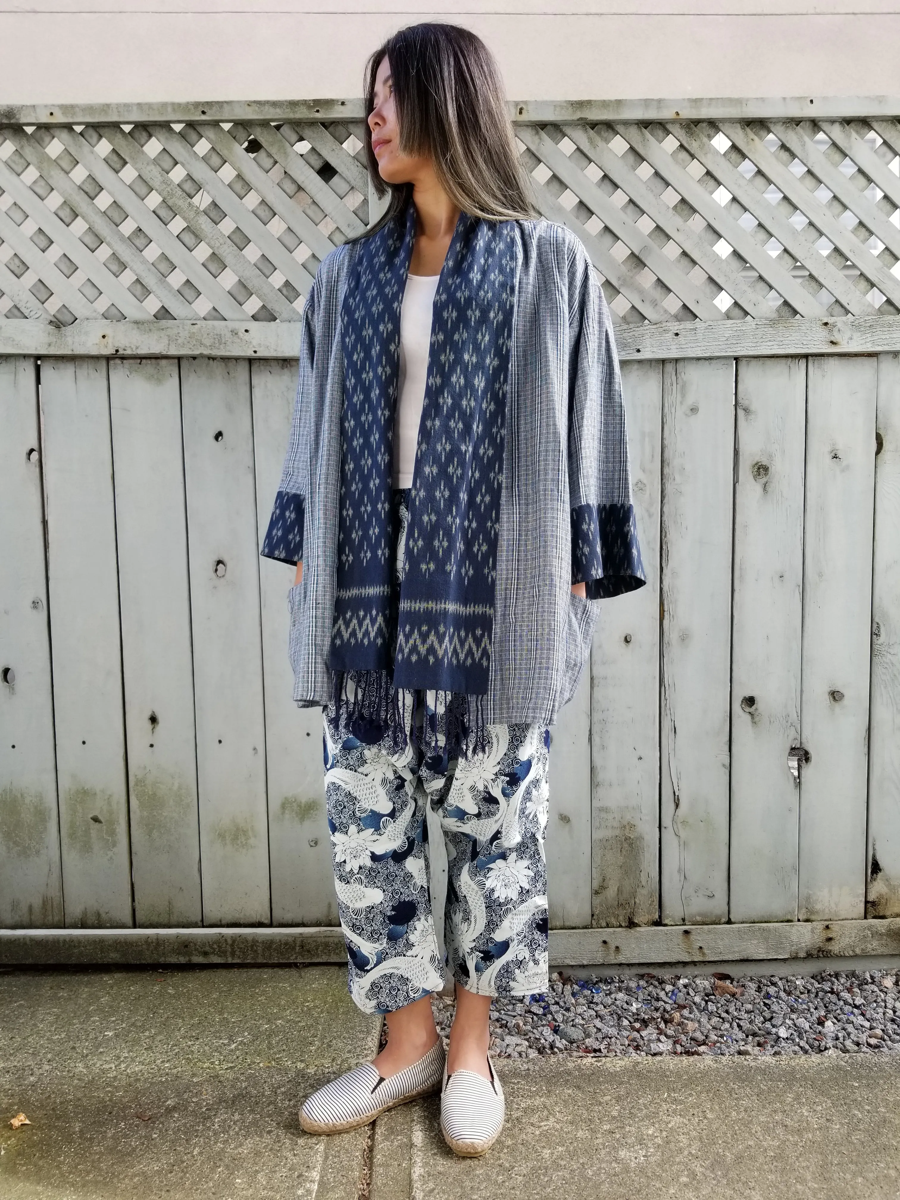 Natural Dyed Indigo Kimono Noragi Hanten 1of1