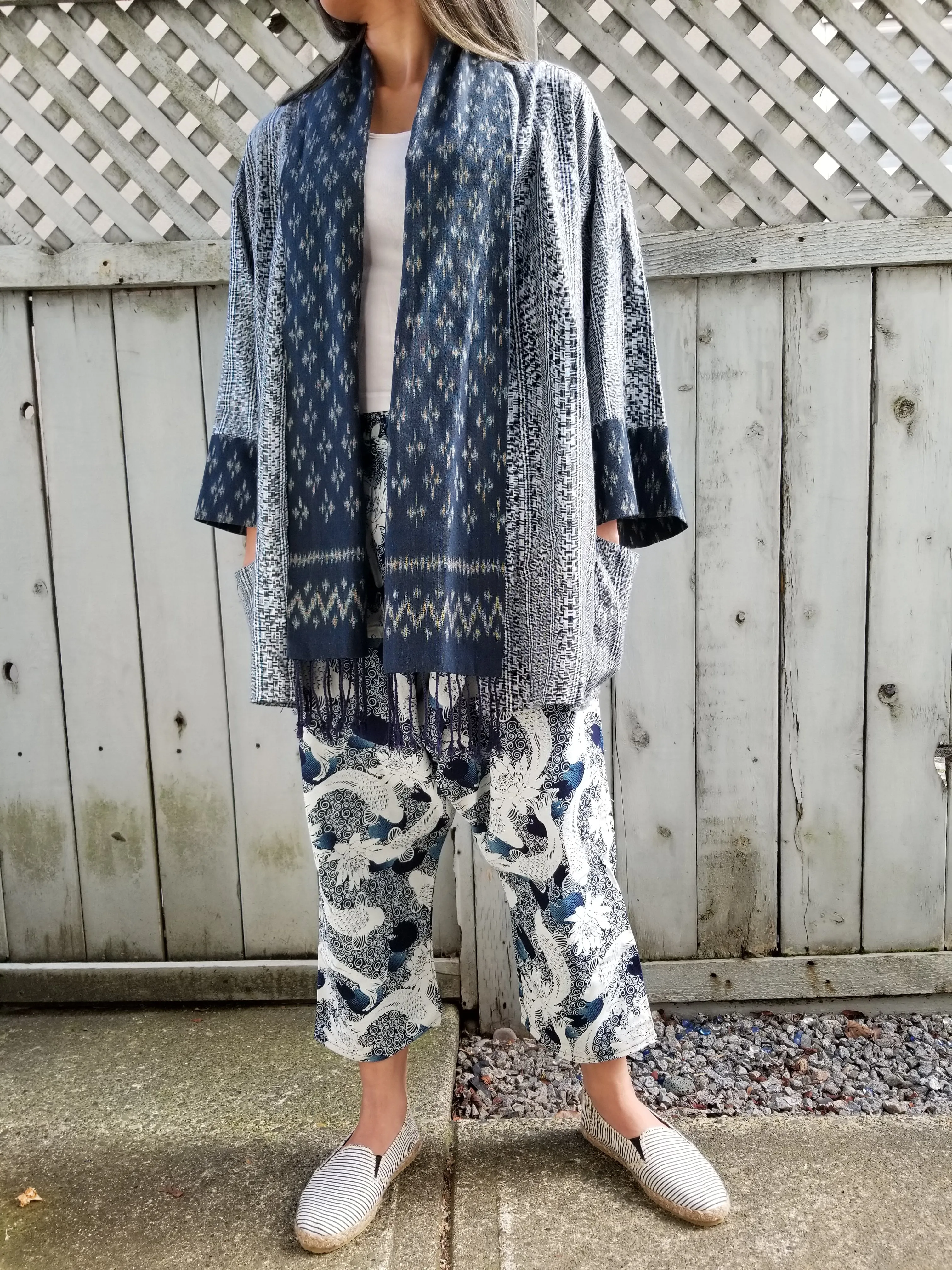 Natural Dyed Indigo Kimono Noragi Hanten 1of1