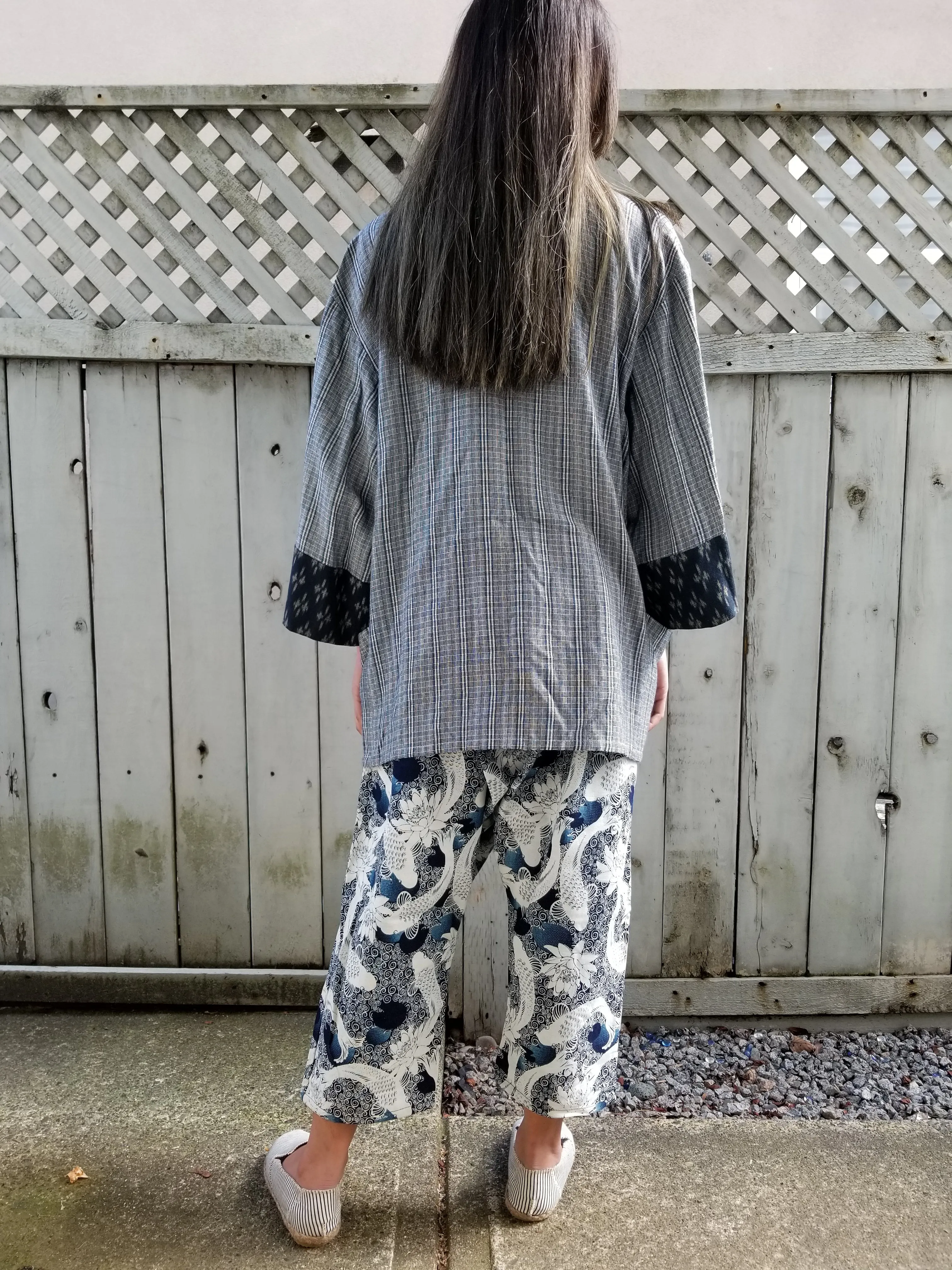 Natural Dyed Indigo Kimono Noragi Hanten 1of1