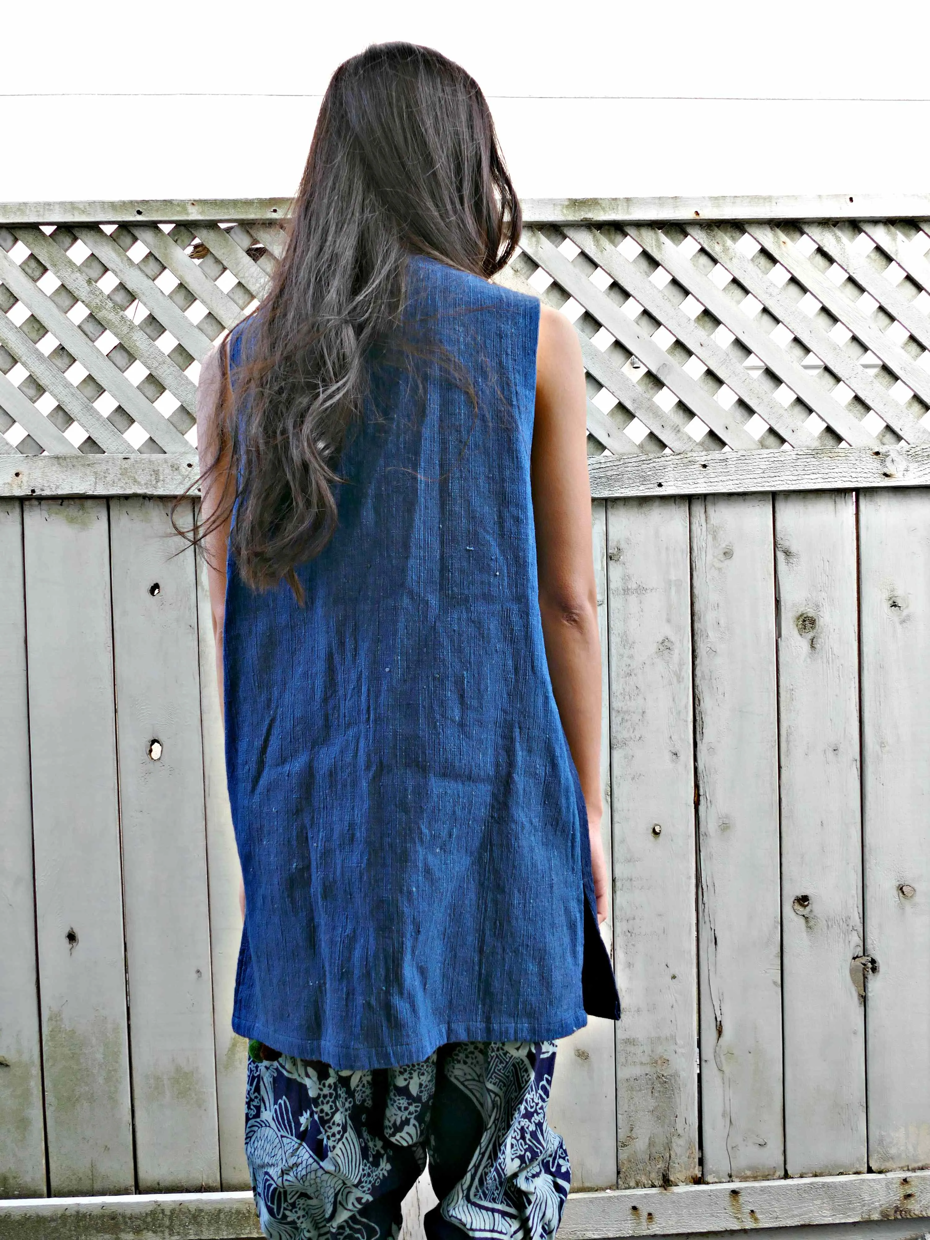 Natural Dyed Indigo Vest