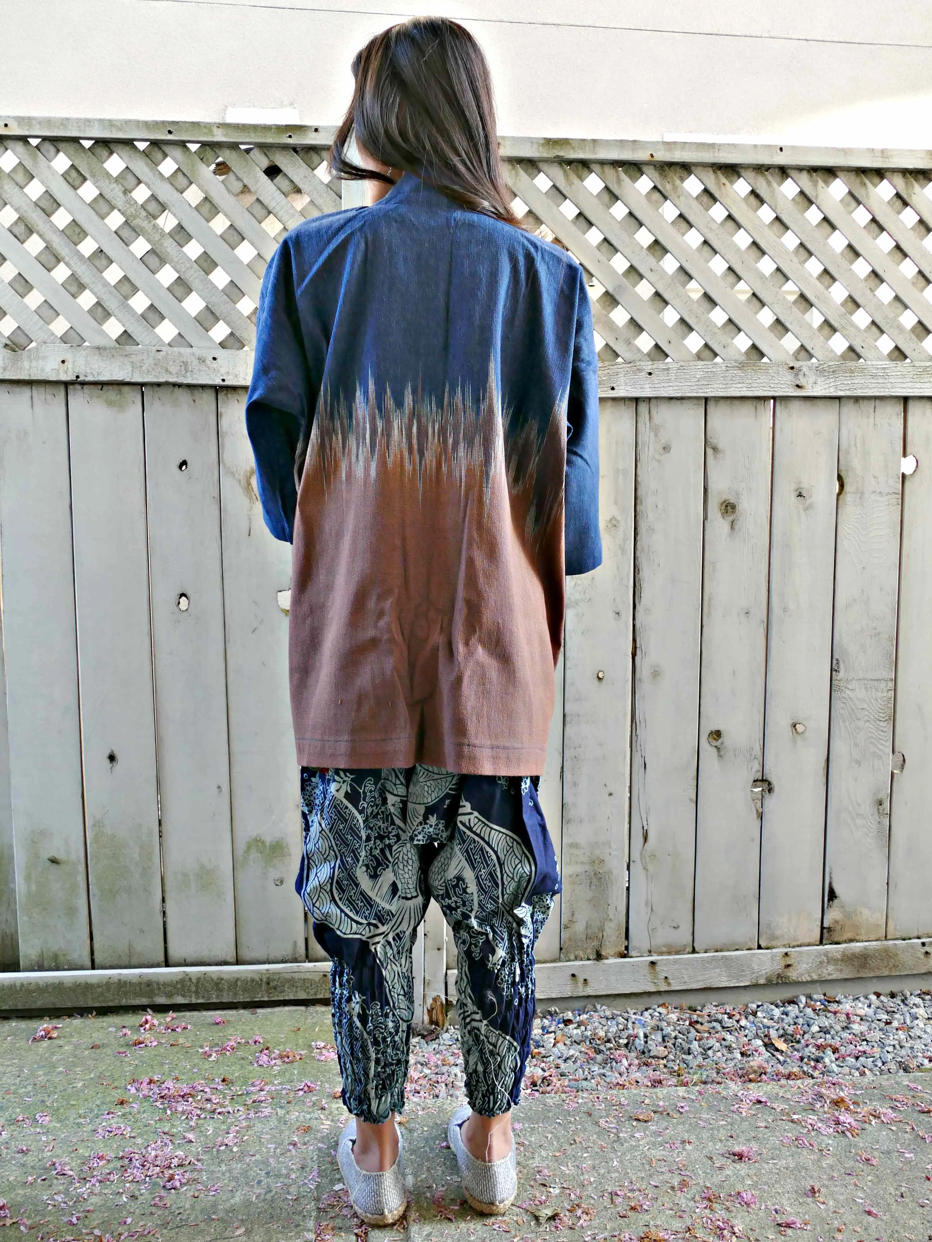 Natural Dyed Indigo/Brown Noragi Hanten 1of1