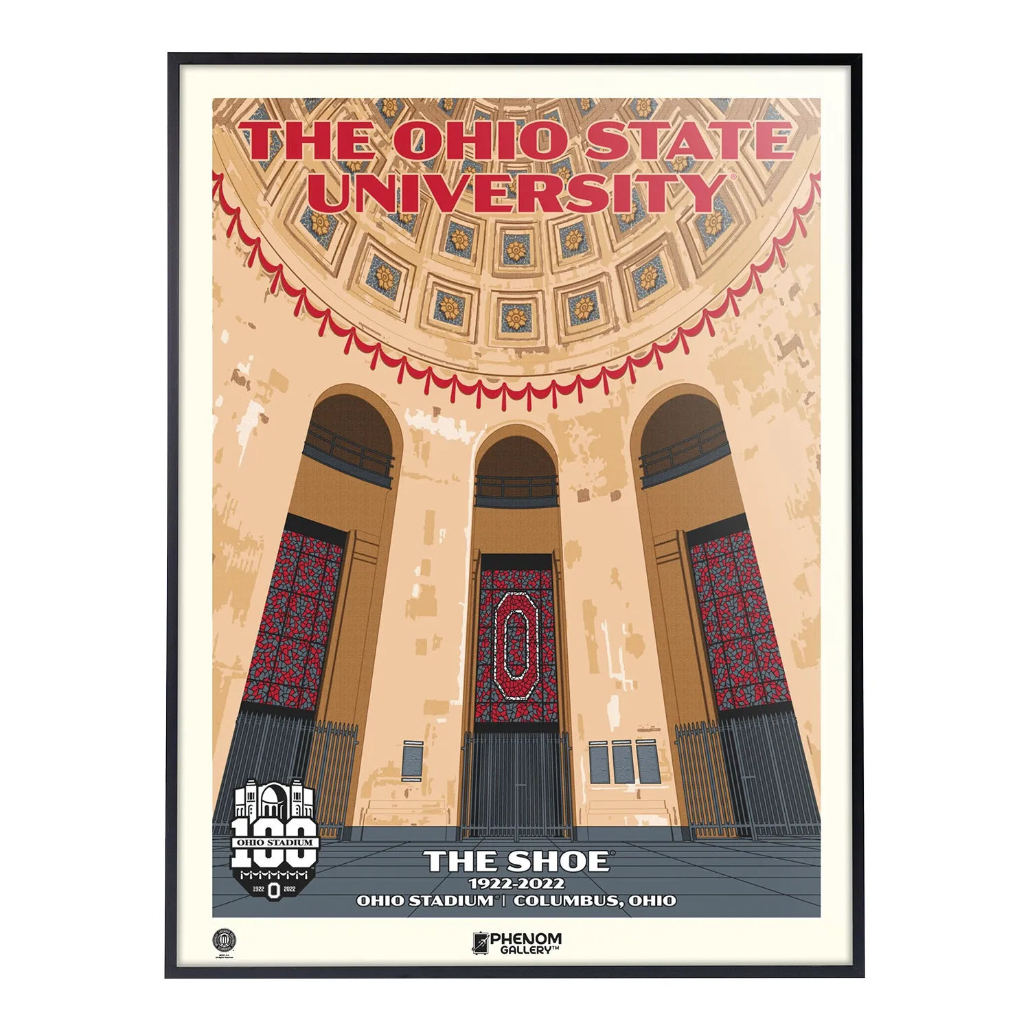 Ohio State Buckeyes 18" x 24" Ohio Stadium 100th Celebration Serigraph Print