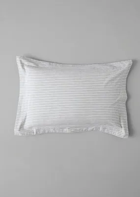 Organic Cotton Ticking Stripe Oxford Pillowcase | Ecru/Graphite