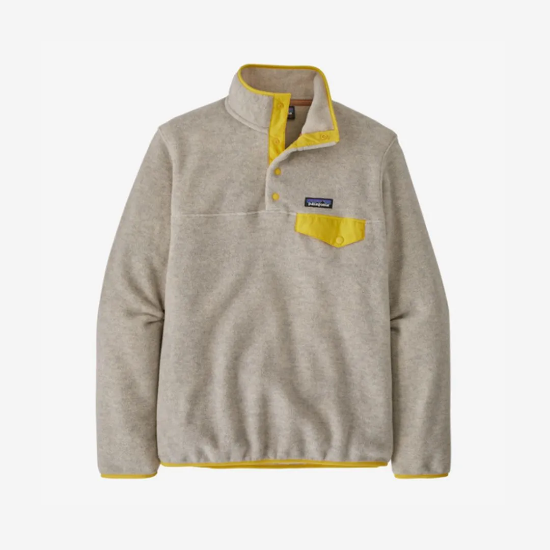 Patagonia Women's Lightweight Synchilla Snap-T Fleece Oatmeal Heather W/Shine Yellow