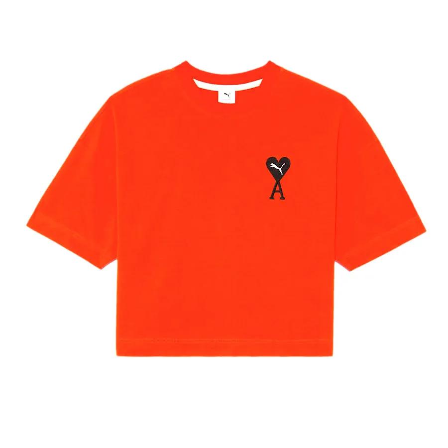 Puma x AMI Cropped Graphic Tee Orange