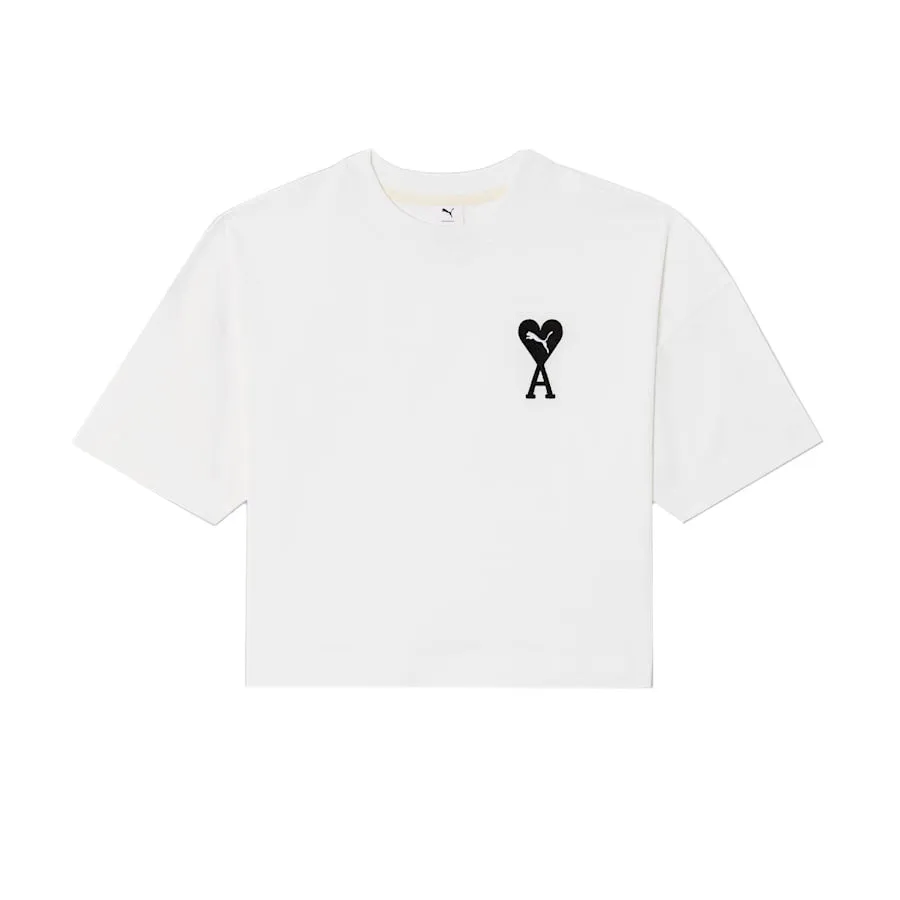 Puma x AMI Cropped Graphic Tee White