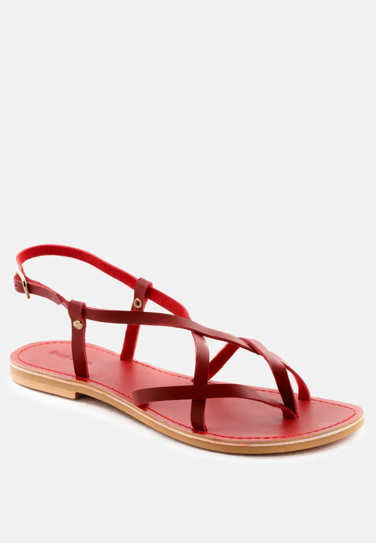 Rita Strappy Flat Leather Sandals By Ruw