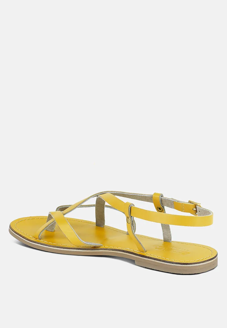 Rita Strappy Flat Leather Sandals By Ruw