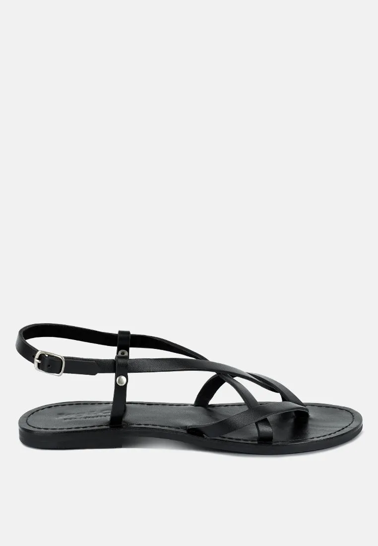 Rita Strappy Flat Leather Sandals By Ruw