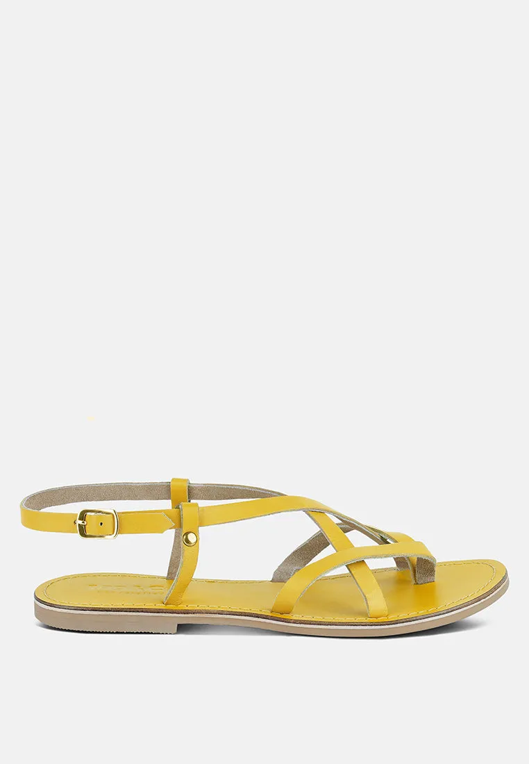 Rita Strappy Flat Leather Sandals By Ruw