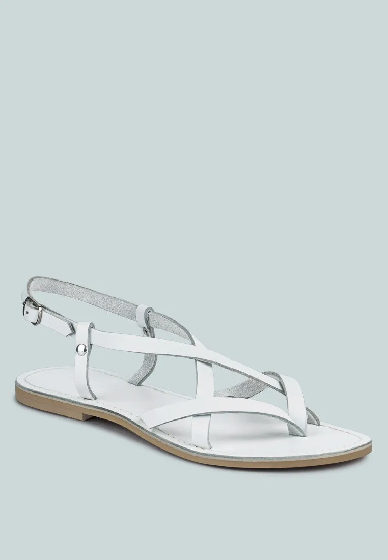 Rita Strappy Flat Leather Sandals By Ruw