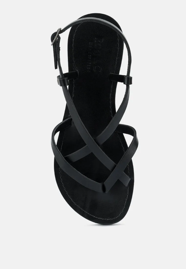 Rita Strappy Flat Leather Sandals By Ruw