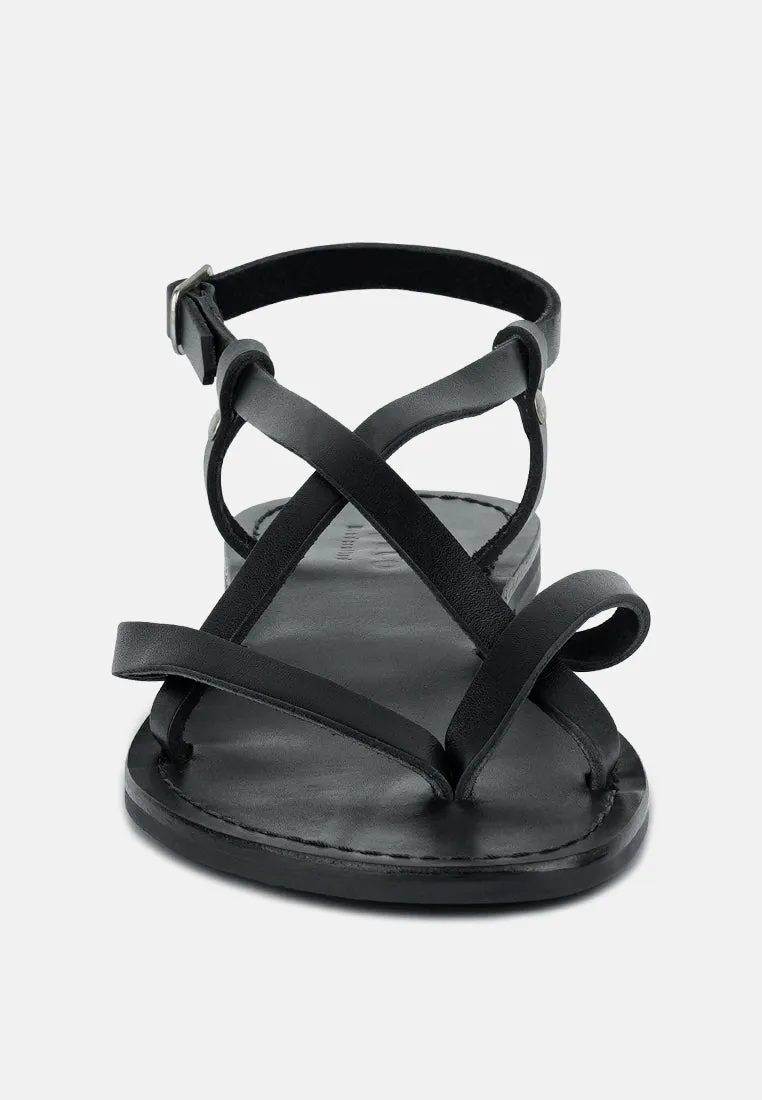 Rita Strappy Flat Leather Sandals By Ruw