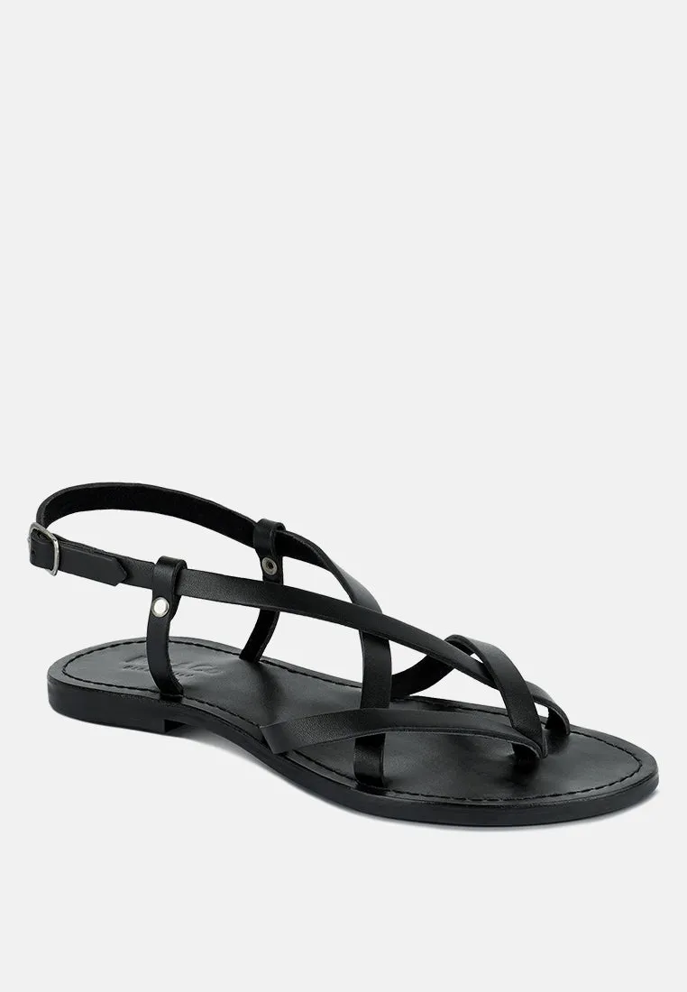 Rita Strappy Flat Leather Sandals By Ruw