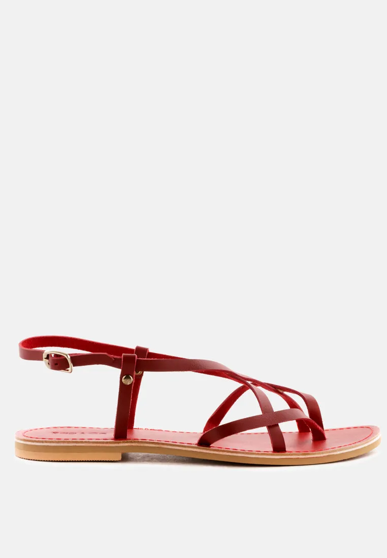 Rita Strappy Flat Leather Sandals By Ruw