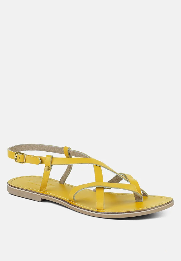 Rita Strappy Flat Leather Sandals By Ruw