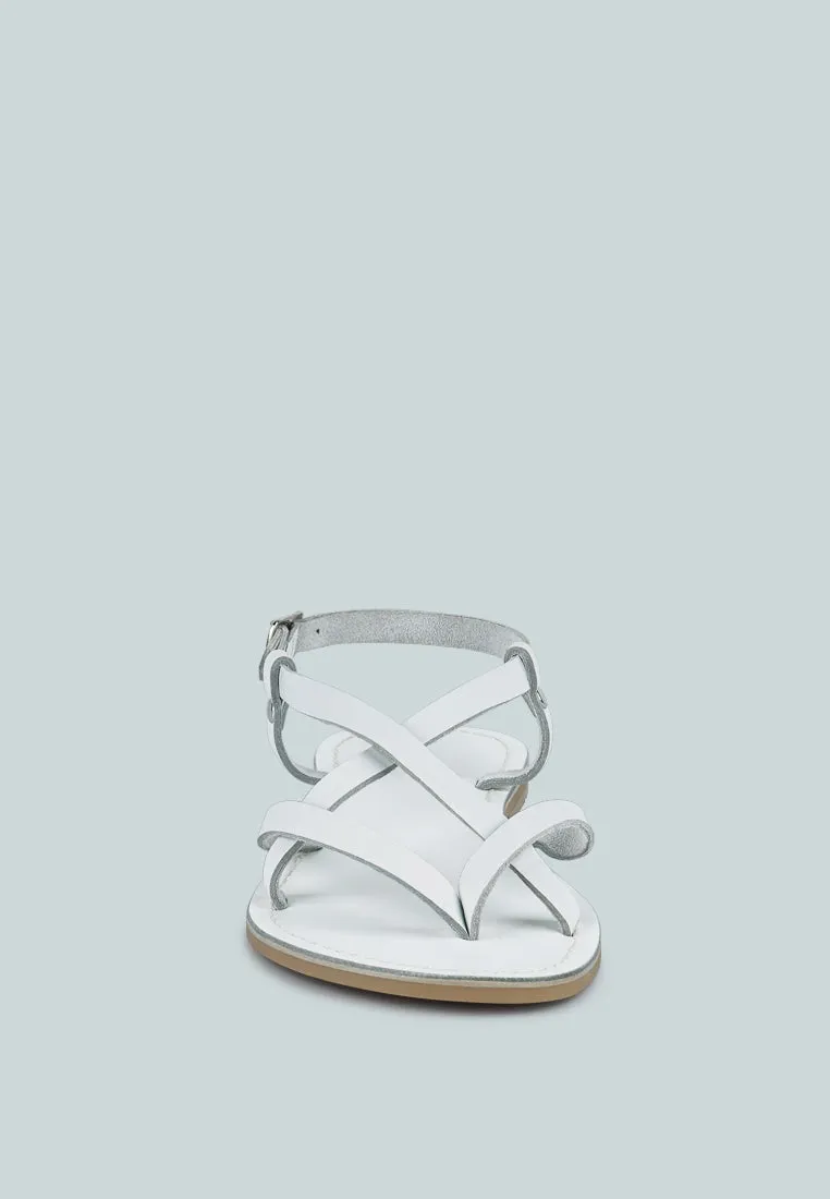 Rita Strappy Flat Leather Sandals By Ruw