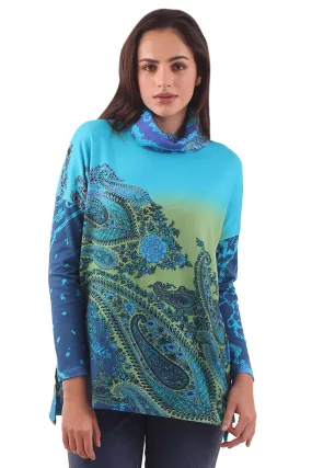 Shades of Blue Paisley Top