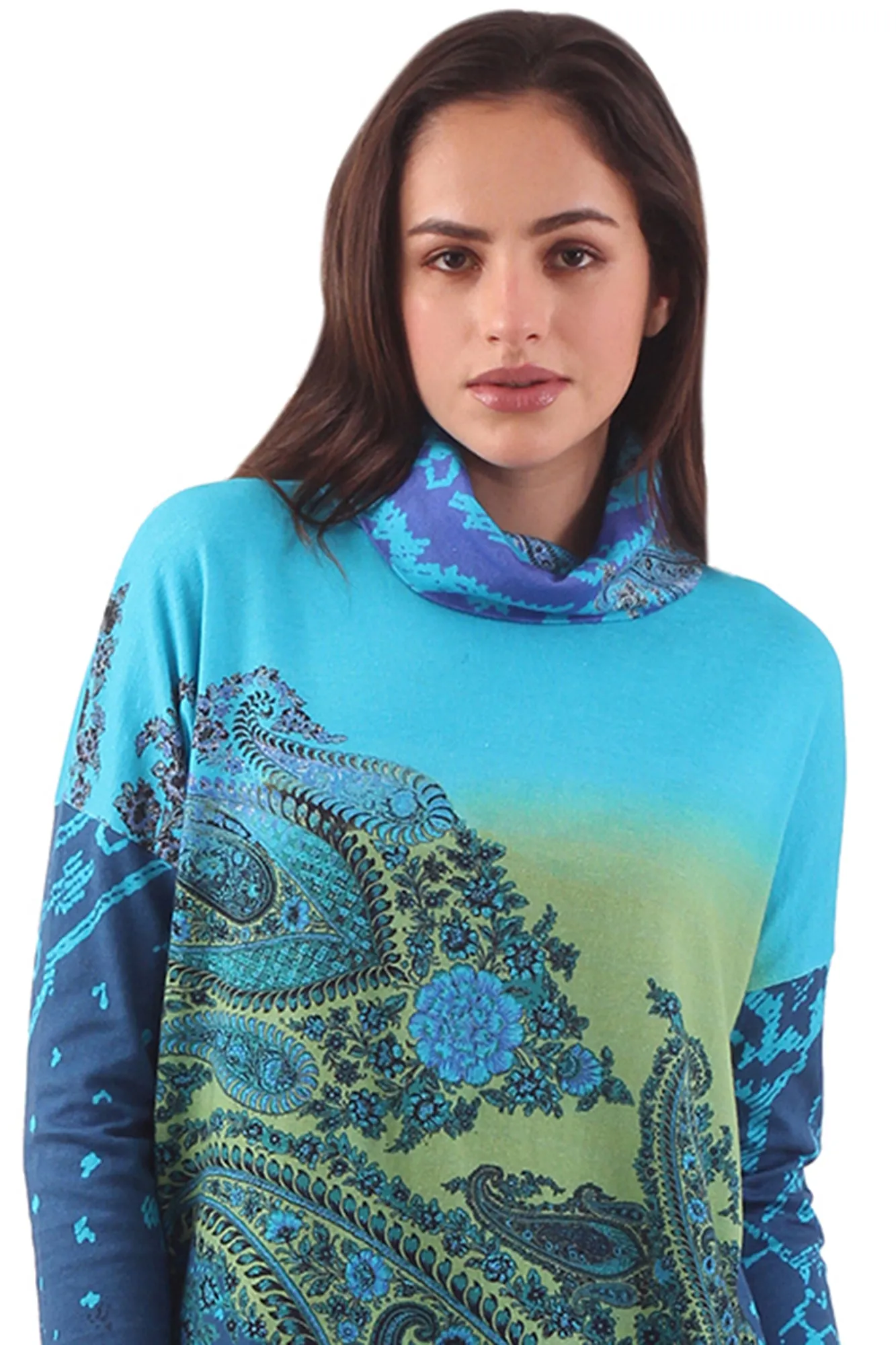 Shades of Blue Paisley Top