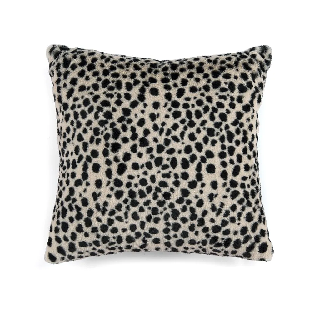 Shiraleah Astin Leopard Faux Fur Square Pillow, Black - FINAL SALE ONLY