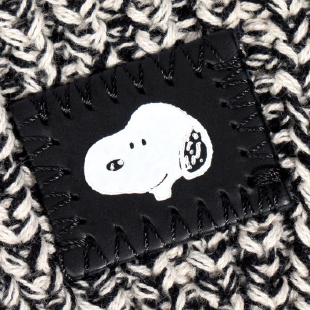 Snoopy Black Speckled Lightweight Baby Beanie with Ears