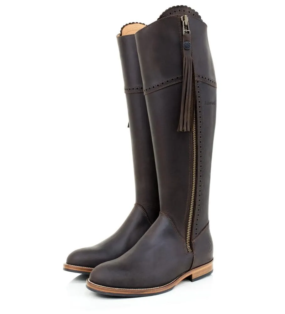 Sovereign Waxed Leather Boots with Tassel - Brown - UK 4 Only