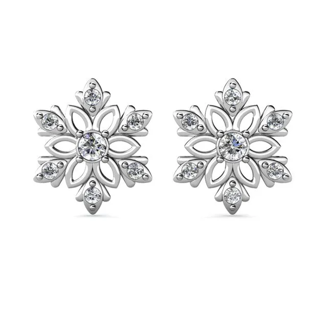 Sunny 18k White Gold Plated Crystal Stud Earrings for Women