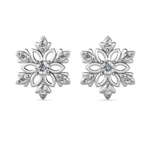 Sunny 18k White Gold Plated Crystal Stud Earrings for Women