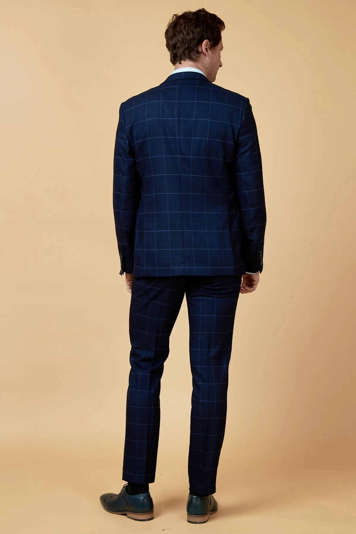 The Cardiff City F.C. Collection - Edinson Navy Sky Check Suit as worn by Joe Ralls