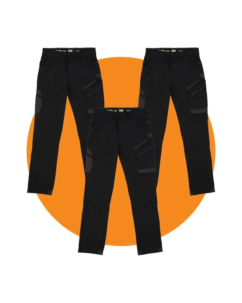 Tradies WP-10 Straight Leg Work Pants Value Pack - Black