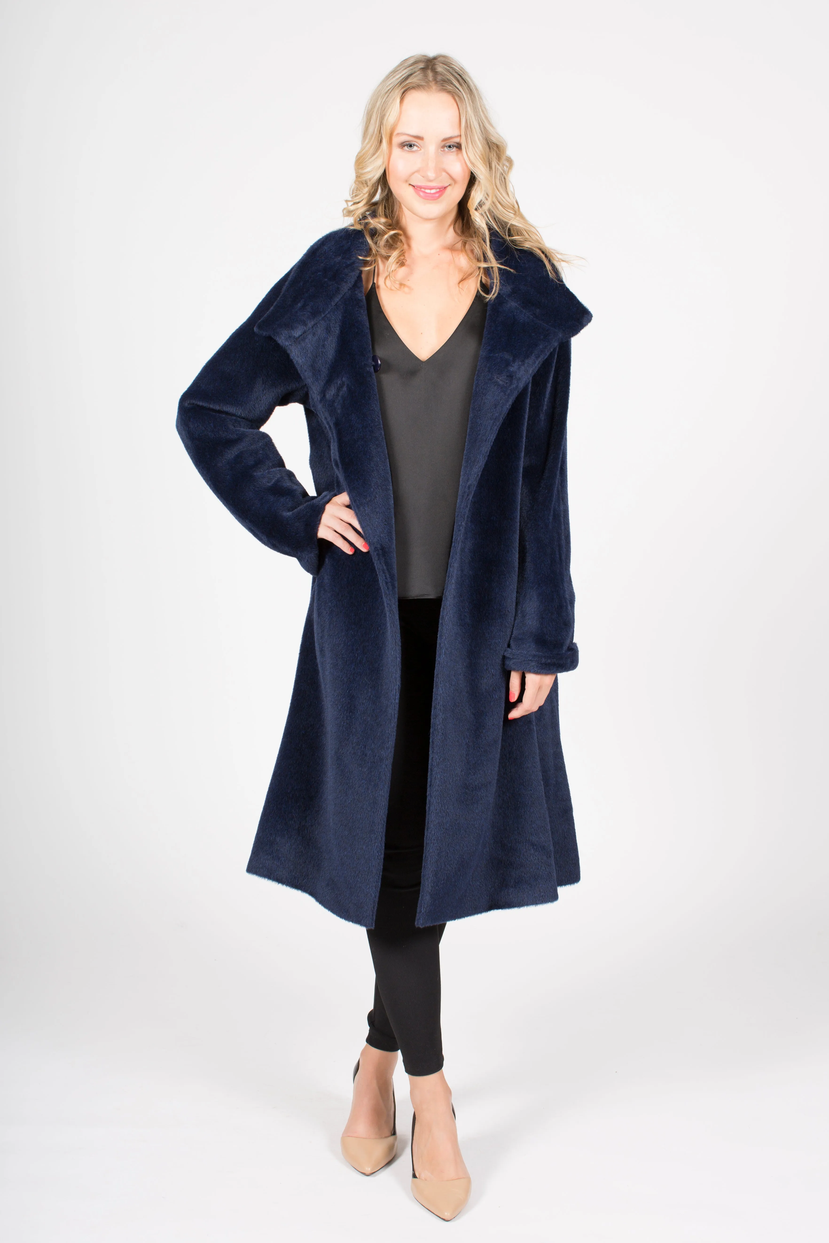 Wool and Alpaca Blend Coat with Button Closure