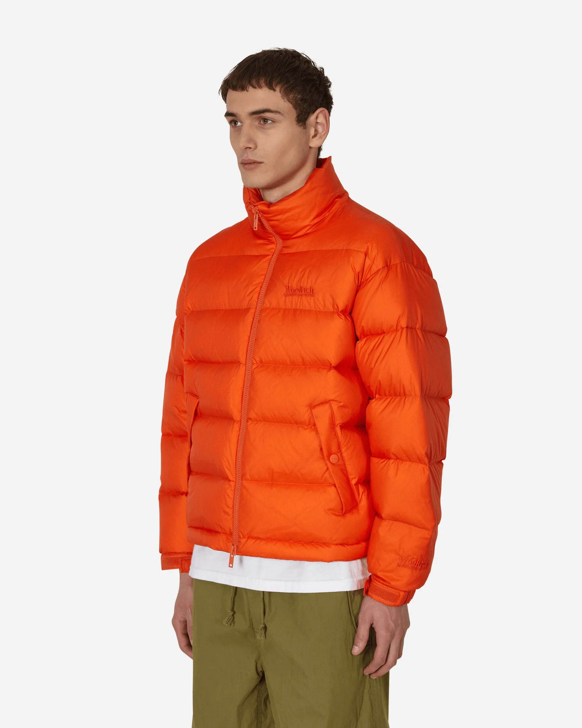 Woolrich Nylon Ripstop Down Jacket Orange